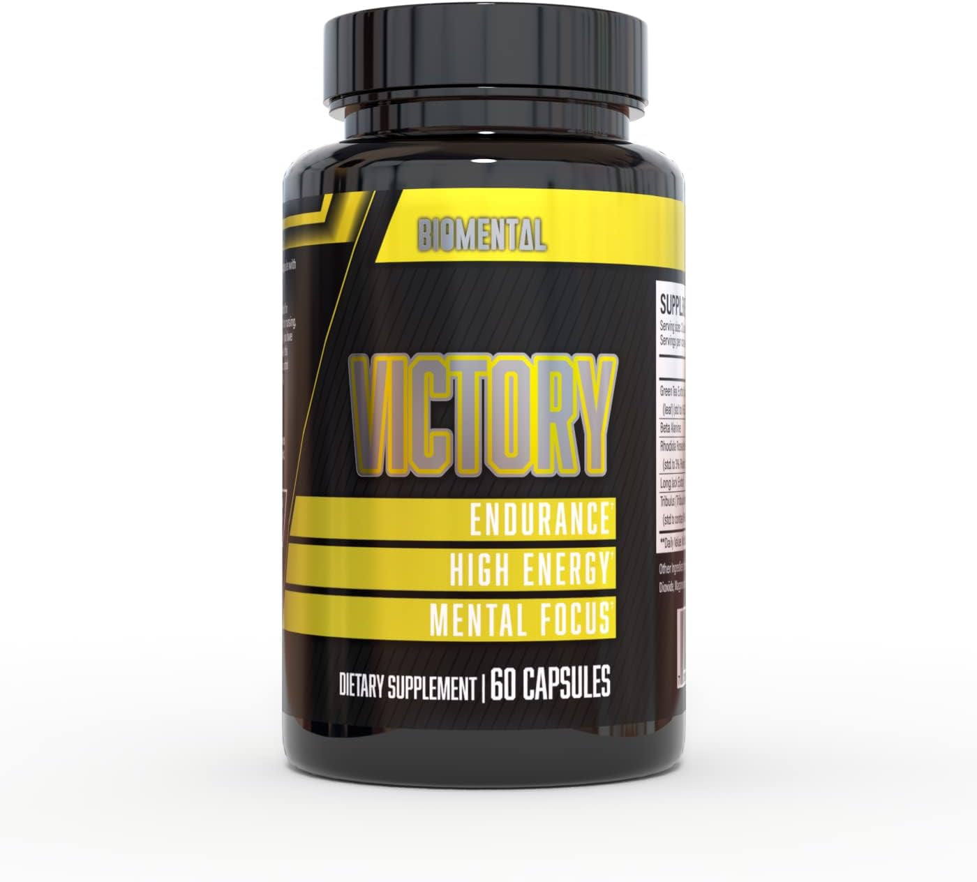 Victory High Endurance & Cognitive Support Supplement - Vegan Nootropic Shield with Rhodiola - 60 Capsules for High Energy