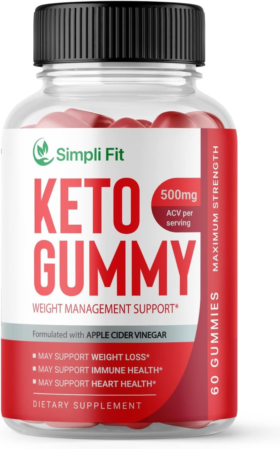 Lomilan (1 Pack) Simpli Fit Keto Gummies, Simplifit ACV Keto Gummies, 60 Count