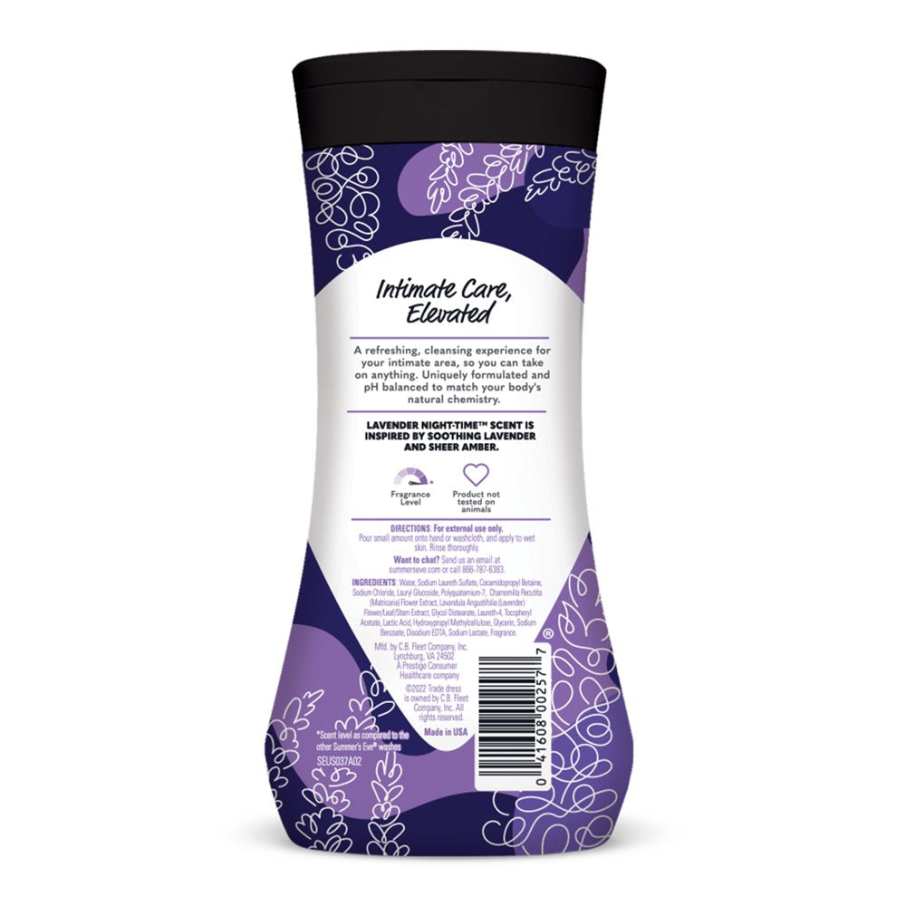 Summer'S Eve Lavender Night-Time Feminine Wash, Removes Odor, Ph Balanced, 12 Fl Oz, 3 Pk