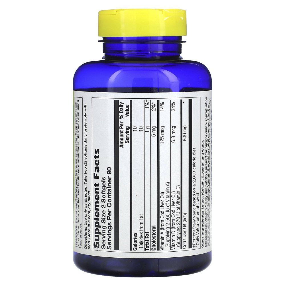 Nature'S Life Cod Liver Oil, 180 Softgels