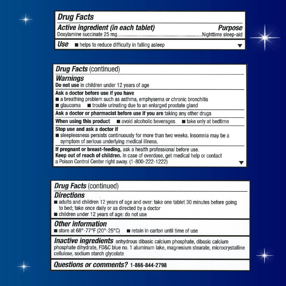 Unisom Sleeptabs Tablets (80 Ct), Sleep-Aid, Doxylamine Succinate