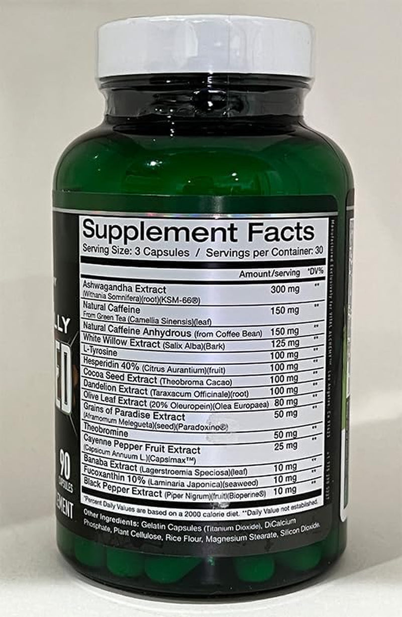 Vital Alchemy Naturally Shredded Supplement with Ashwagandha(Ksm-66), Theobromine, Dandelion, L-Tyrosine, Caffeine Extract, for Mood, Cortisol Manager, Keto Support All in One