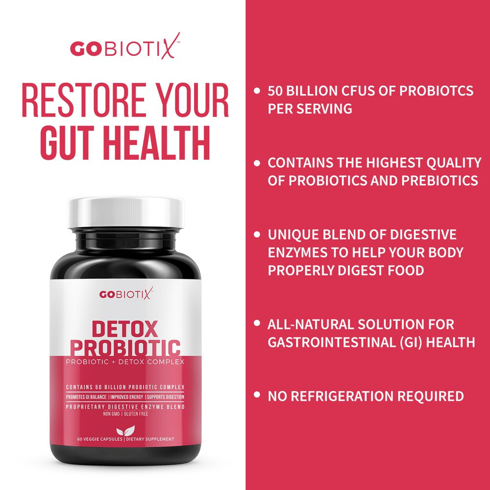 Detox Probiotic by Gobiotix | Prebiotics & Digestive Enzymes to Promote Gut & Liver Health