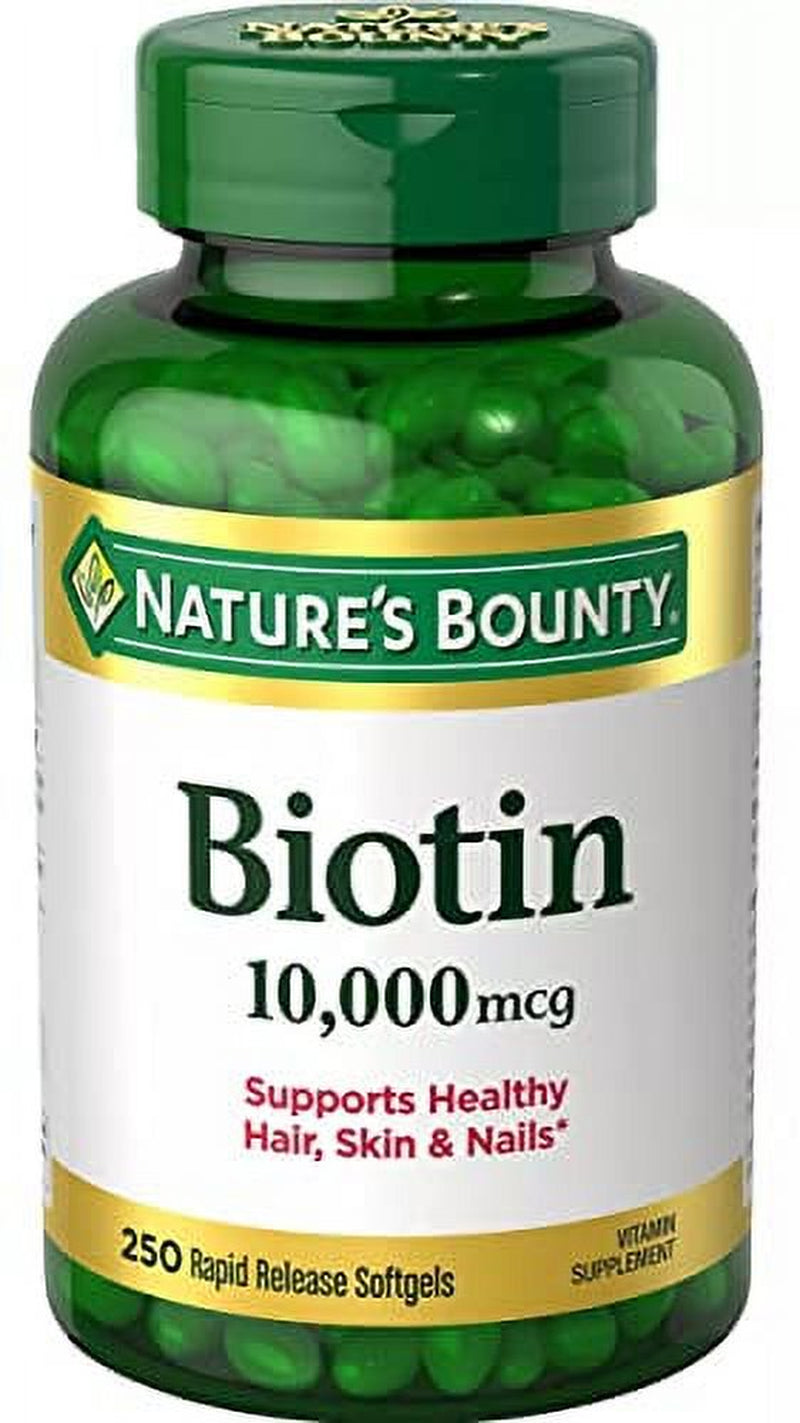 Natures Bounty Biotin 10,000 Mcg, 250 Rapid Release Softgels