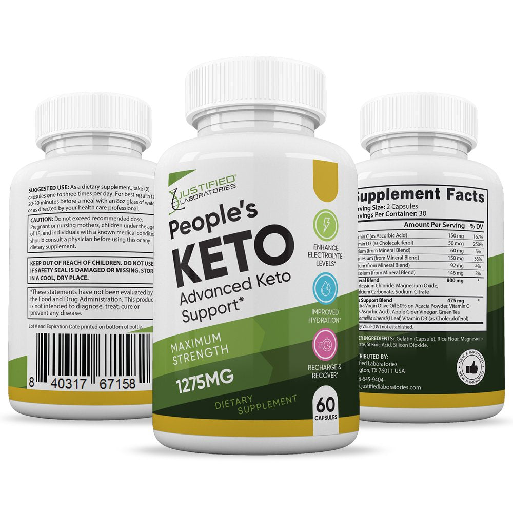 (2 Pack) Peoples Keto ACV Pills 1275Mg Alternative to Gummies Dietary Supplement 120 Capsules