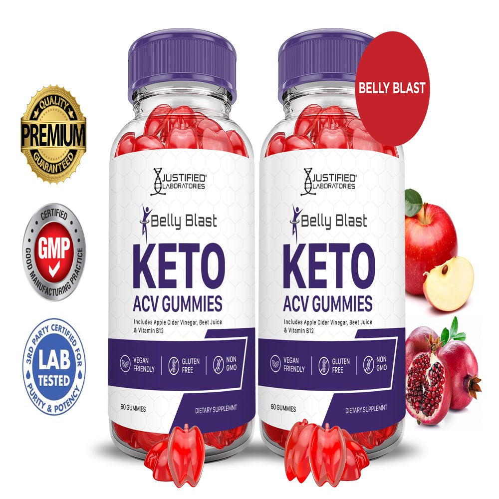 (2 Pack) Belly Blast Keto ACV Gummies 1000MG Dietary Supplement 120 Gummys