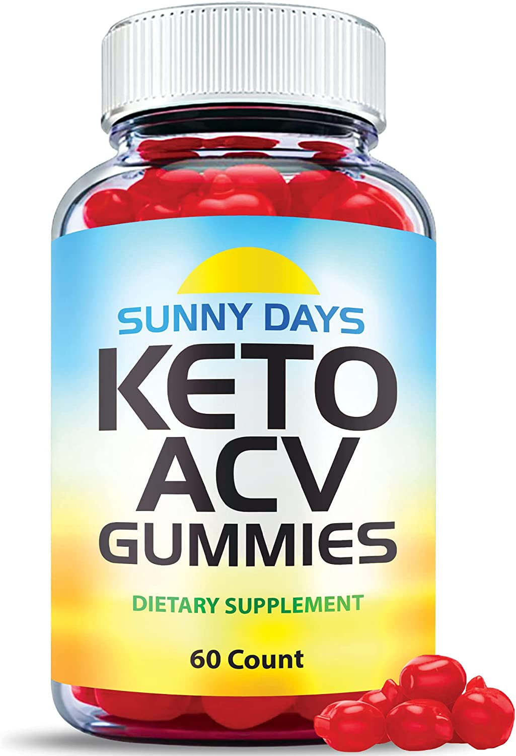 Sunny Days Keto ACV Gummies - Official Formula, Vegan, Non GMO - Sunny Days Keto plus ACV Gummies, Sunny Days ACV Gummies Advanced Weight with Apple Cider Vinegar, Vitamin B12, Keto ACV (60 Gummies)