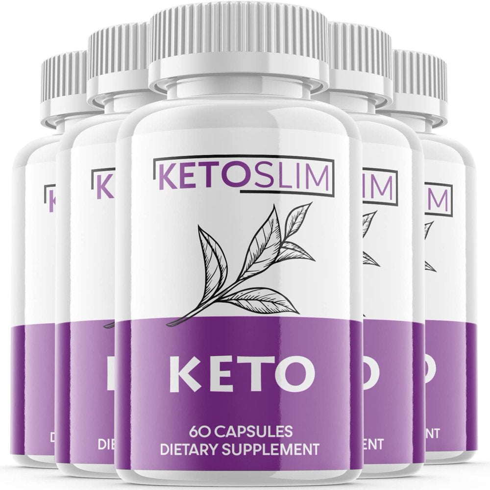 (5 Pack) Keto Slim - Keto Weight Loss Formula - Energy & Focus Boosting Dietary Supplements for Weight Management & Metabolism - Advanced Fat Burn Raspberry Ketones Pills - 300 Capsules