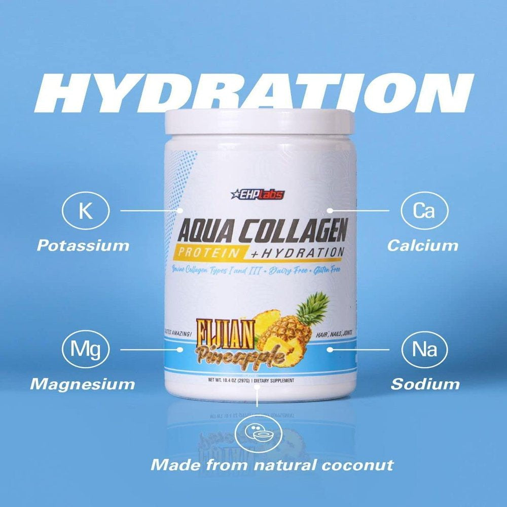 Ehplabs Aqua Hydrolyzed Collagen Peptides Powder - 10G of Protein per Serving, Hydration & Gut Health Support, Grass Fed Pasture-Raised Bovine Collagen, Type I & III, 24 Servings (Raspberry Refresh)