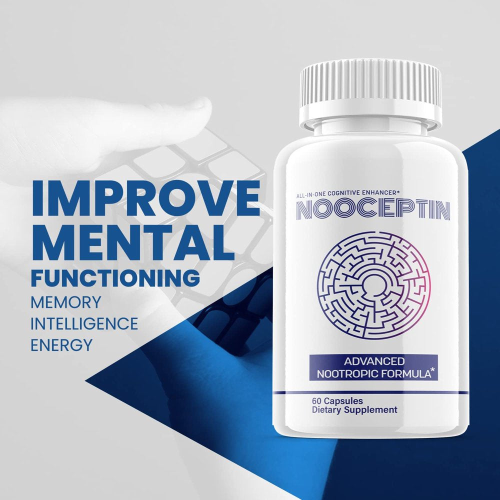 (1 Pack) Nooceptin - Nootropic Memory Booster Dietary Supplement for Focus, Memory, Clarity, & Energy - Advanced Cognitive Formula for Maximum Strength - 60 Capsules