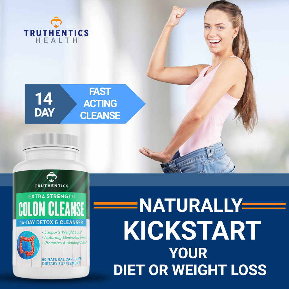 Truthentics Liver Detox plus Colon Cleanse Bundle - Liver, Digestive & Colon Health - Boost Metabolism & Weight Loss - 60 Capsules Each