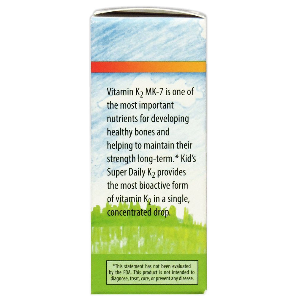 Carlson - Kid'S Super Daily K2, 22.5 Mcg, Liquid Vitamin K2 as MK7, Vegetarian, Unflavored, 360 Drops