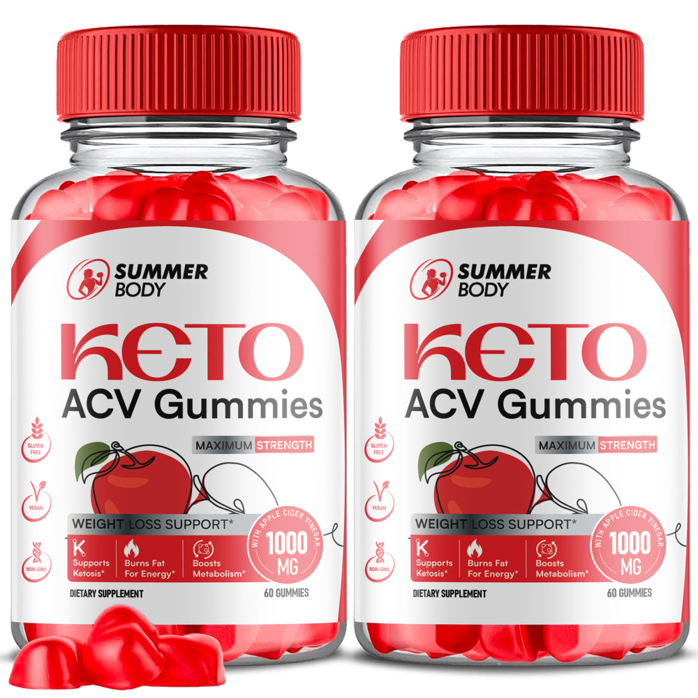 (2 Pack) Summer Body Keto ACV Gummies - Apple Cider Vinegar Supplement for Weight Loss - Energy & Focus Boosting Dietary Supplements for Weight Management & Metabolism - Fat Burn - 120 Gummies