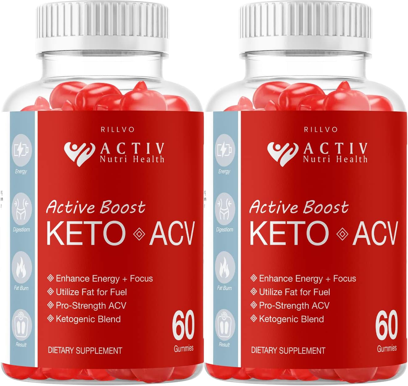 (2 Pack) Activ Boost Keto ACV Gummies - Advanced Formula Active Boost Keto Gummies with Apple Cider Vinegar (120 Gummies)