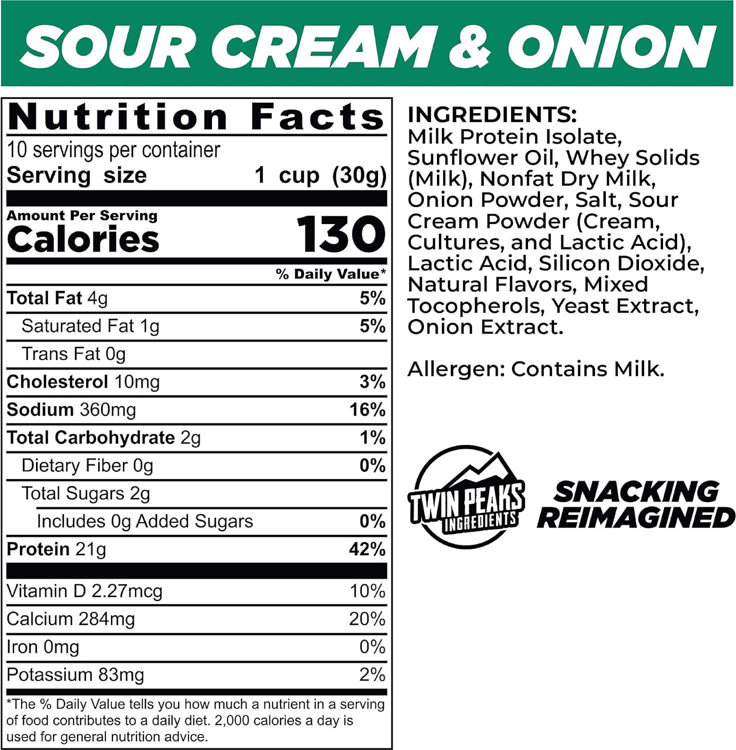 Twin Peaks Low Carb, Keto Friendly Protein Puffs Combo Pack, 1 Jug Sour Cream Flavor Puffs + 1 Jug Nacho Cheese Flavor Puffs