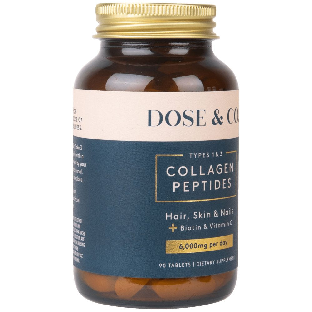 Dose & Co Collagen Tablets - Type 1 & 3 Collagen Peptides plus Vitamin C and Biotin