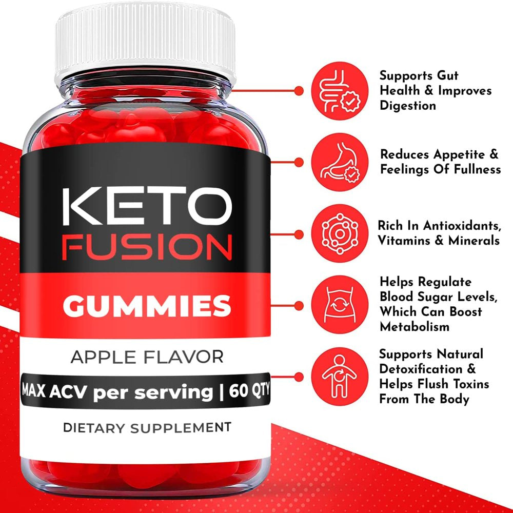 (5 Pack) Keto Fusion Keto ACV Gummies - Supplement for Weight Loss - Energy & Focus Boosting Dietary Supplements for Weight Management & Metabolism - Fat Burn - 300 Gummies