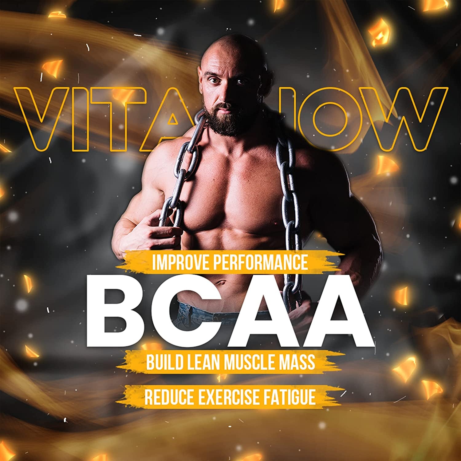 VITANOW NUTRITION BCAA (Branched Chain Amino Acids), Sugar Free, Supports Muscle Building, Vegan Bcaas, 325G, 50 Servings (Fruit Punch)