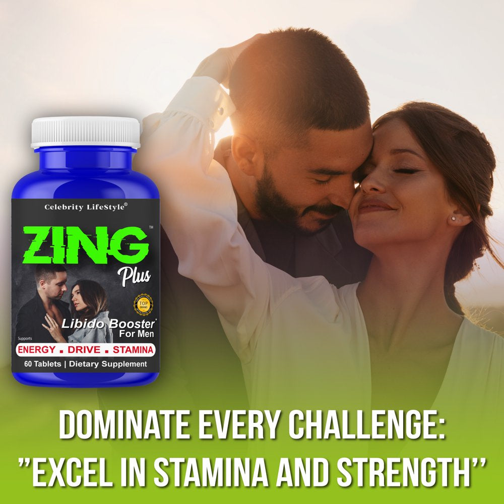 Zing plus Testosterone Booster Vitamin Supplement, Boost Vitality, Strength, Energy, Muscle Growth Enhancement 60 Tablets