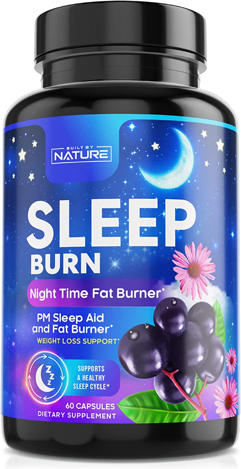 Night Time Fat Burner - Sleep Burn Fast Weight Loss, Appetite Suppressant, Metabolism Booster and Sleep Support - Carb Blocker and Belly Fat Reducer - Green Coffee Bean, Ashwagandha - 60 Capsules