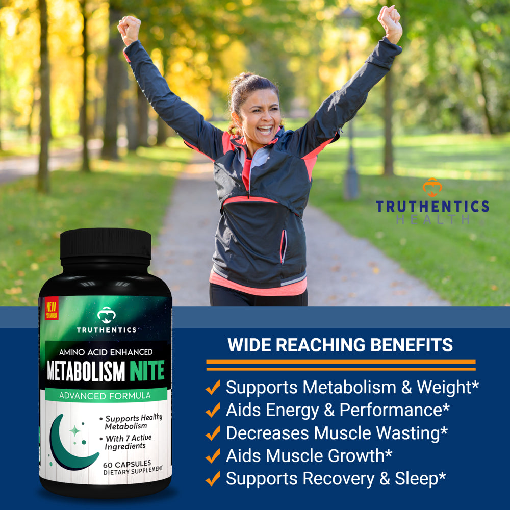 Truthentics Metabolism Booster for Weight Loss for Women & Men (Day Nite Bundle) - Fat Burner, Hunger Control, Weight Loss Support - 60 Capsules Each