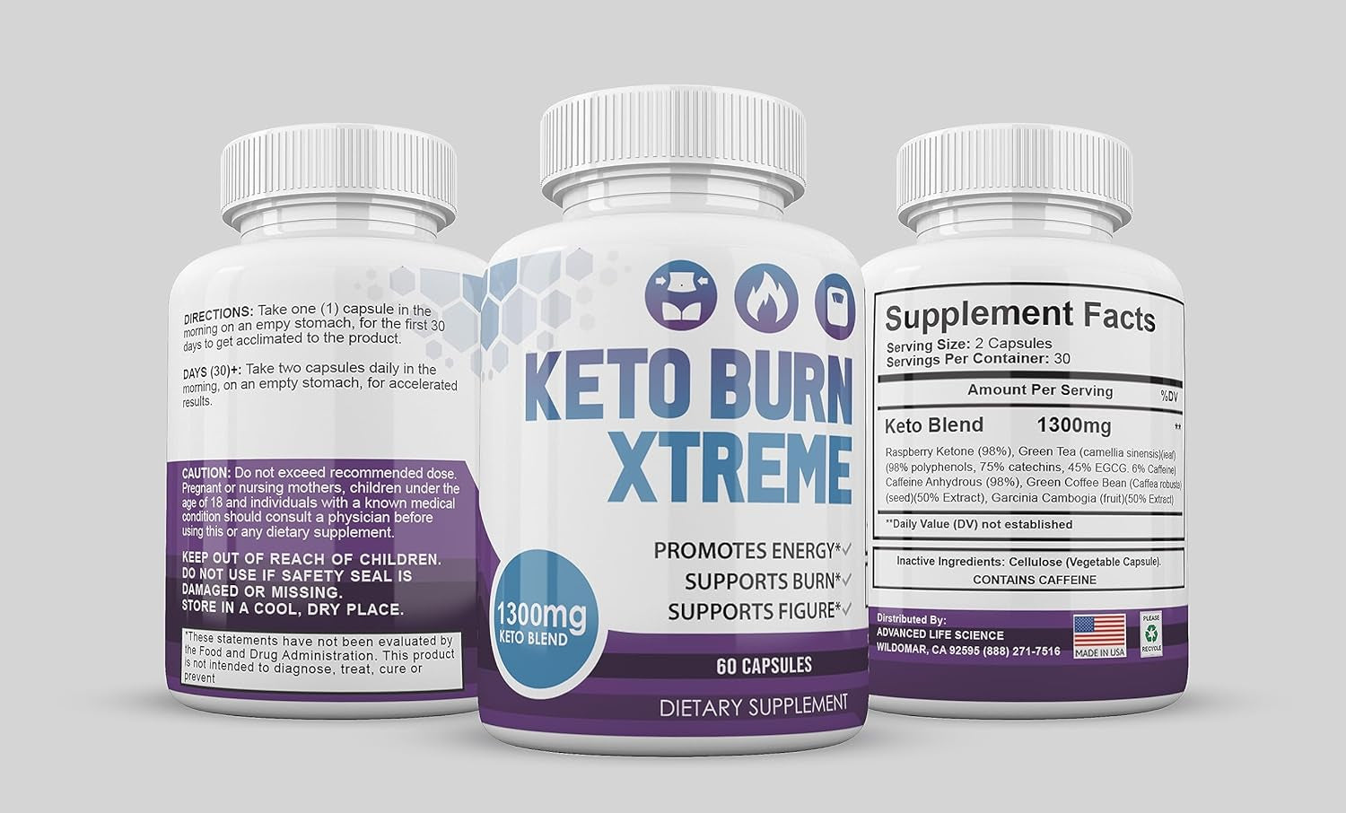 (Official) Keto Burn Xtreme, Advanced Formula 1300Mg, Made in the USA, (1 Bottle Pack), 30 Day Supply