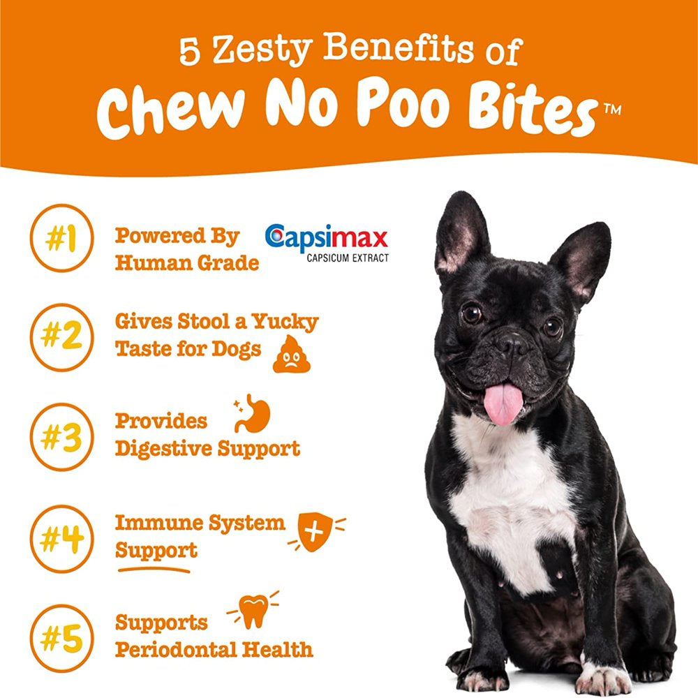 Zesty Paws Gut Health Chew No Poo Bites for Dogs, Poop Eating Deterrent Functional Dog Supplement, Chicken Flavor, 90 Count Soft Chews