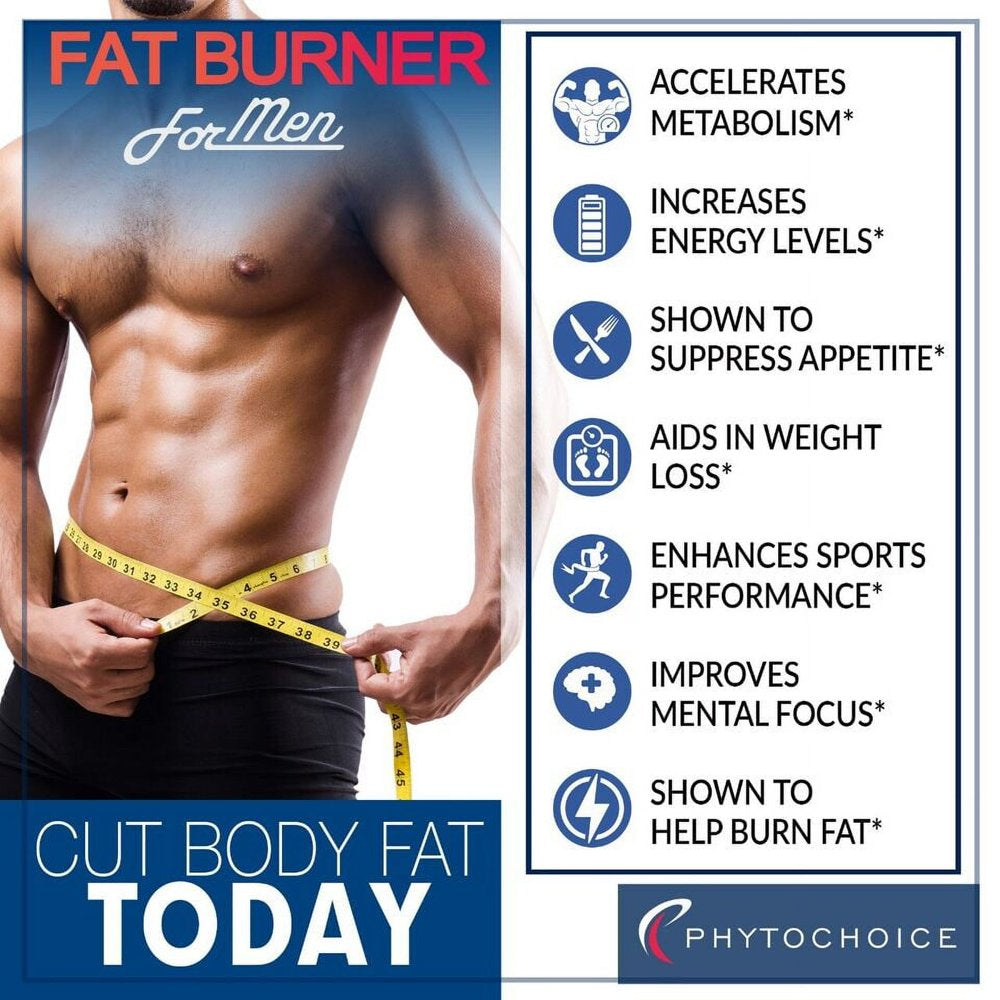 Fat Burner for Men Diet Pills That Work Fast Natural Weight Loss Men Belly 60 Capsules