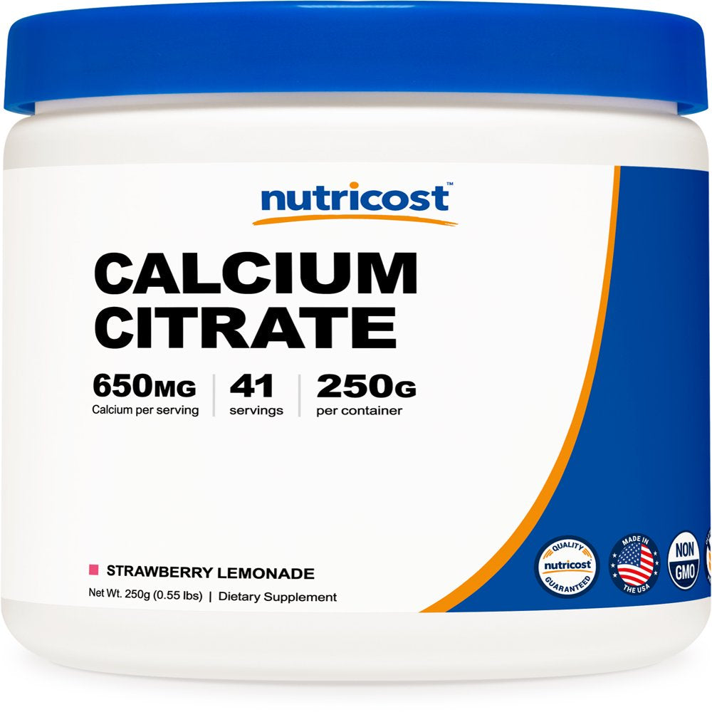 Nutricost Calcium Citrate Powder (250 Grams) Strawberry Lemonade