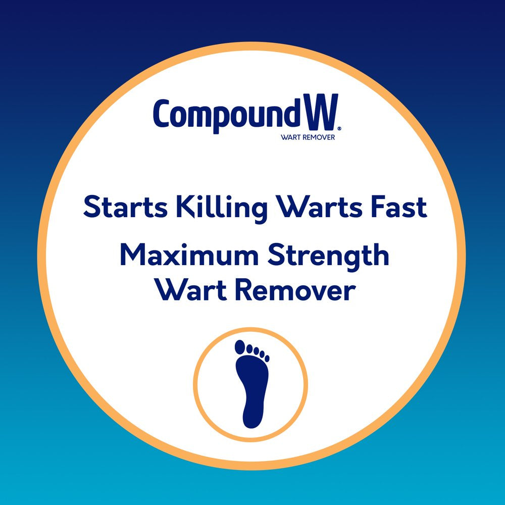 Compound W Maximum Strength One Step Plantar Wart Remover Foot Pads, 20 Count