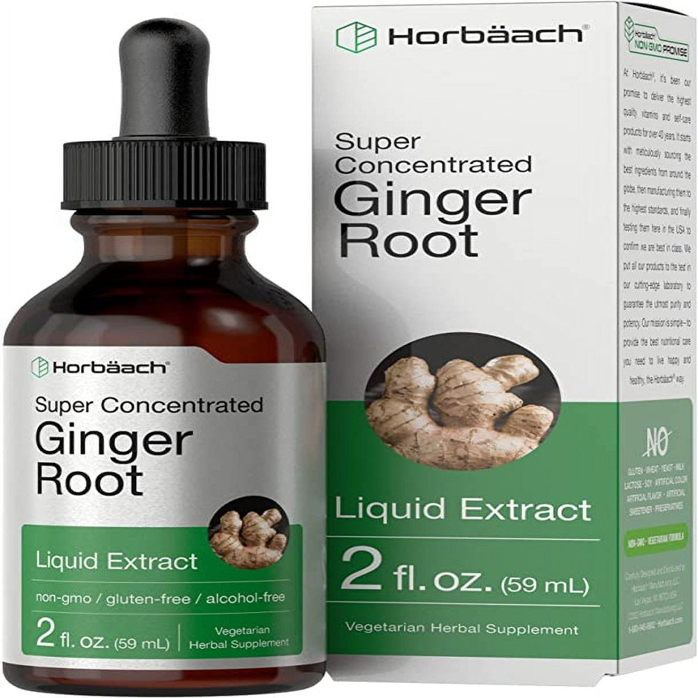 Ginger Root Liquid Extract | 2 Oz | Vegetarian & Alcohol Free | by Horbaach