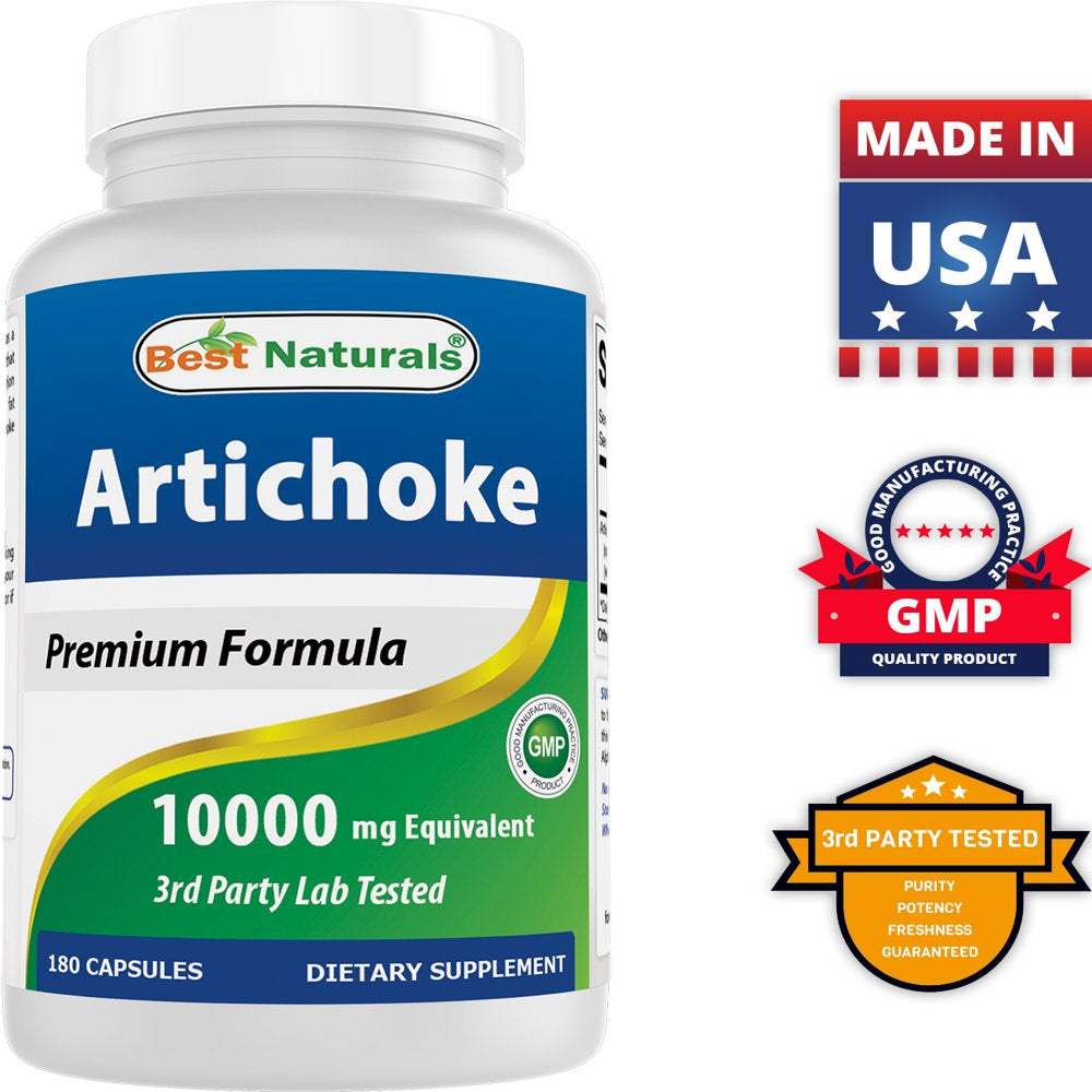 2 Pack Best Naturals Artichoke Extract 500 Mg 180 Capsules | Standardized to Contain 5% Total Caffeoylquinic Acids