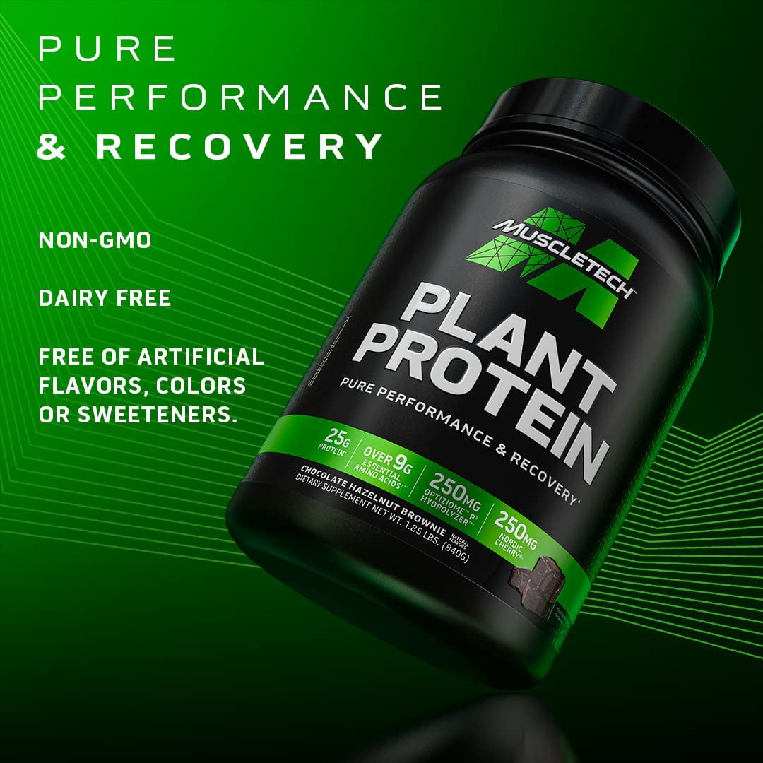 Muscletech Plant-Based Performance Protein Platinum Plant-Based Performance Protein Powder 25G Protein 5 Plant Protein Sources Chocolate Hazelnut Brownie 20 Servings