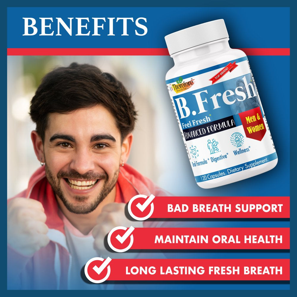 B.Fresh Dental Probiotic Supplements, Dental Probiotic for Bad Breath 7 Billion CFU- Boosts Oral Health, Fights Bad Breath, Supports Healthy Teeth & Gums | 60 Capsules