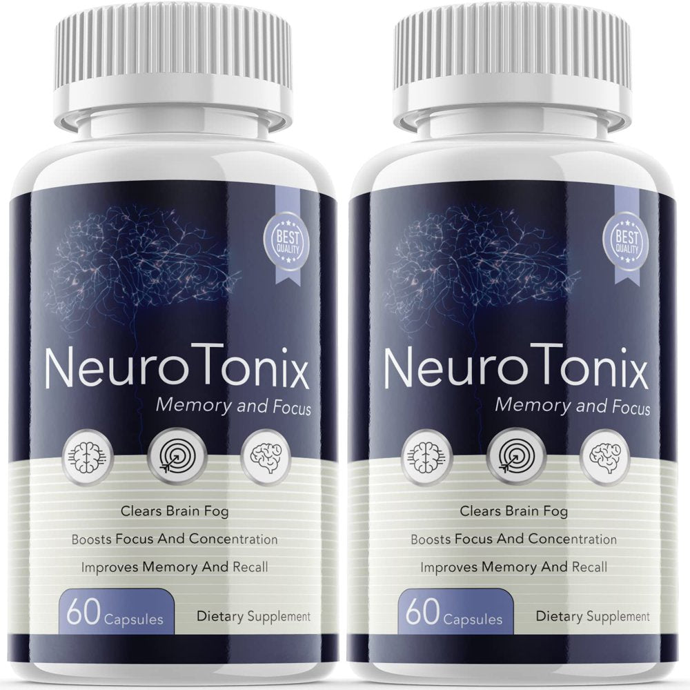 (2 Pack) Neurotonix - Neuro Tonix - Memory Booster Dietary Supplement for Focus, Memory, Clarity, & Energy - Advanced Cognitive Formula for Maximum Strength - 120 Capsules