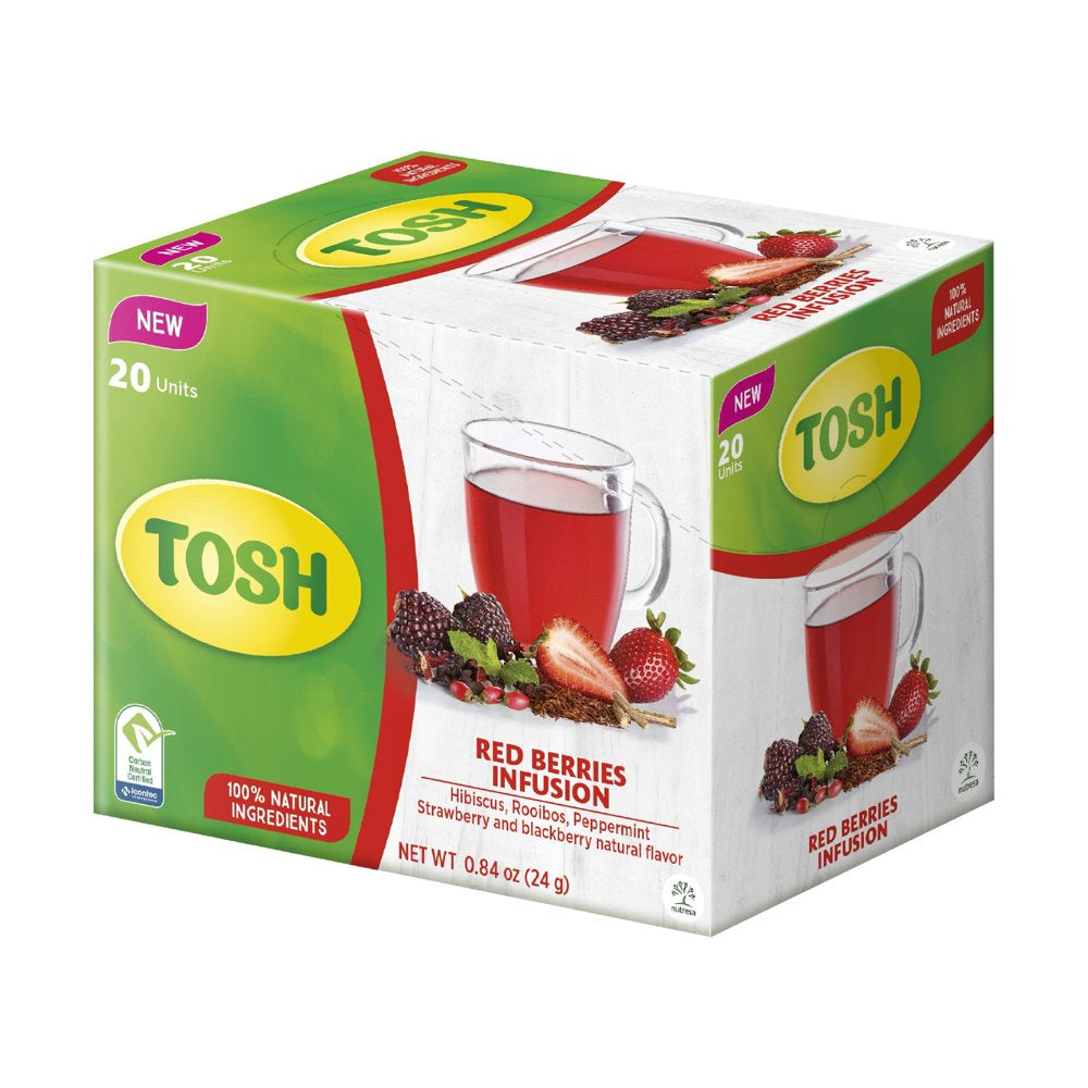 Tosh Herbal Tea Red Berries, 0.84 Oz, 20 Ct, Pack of 3