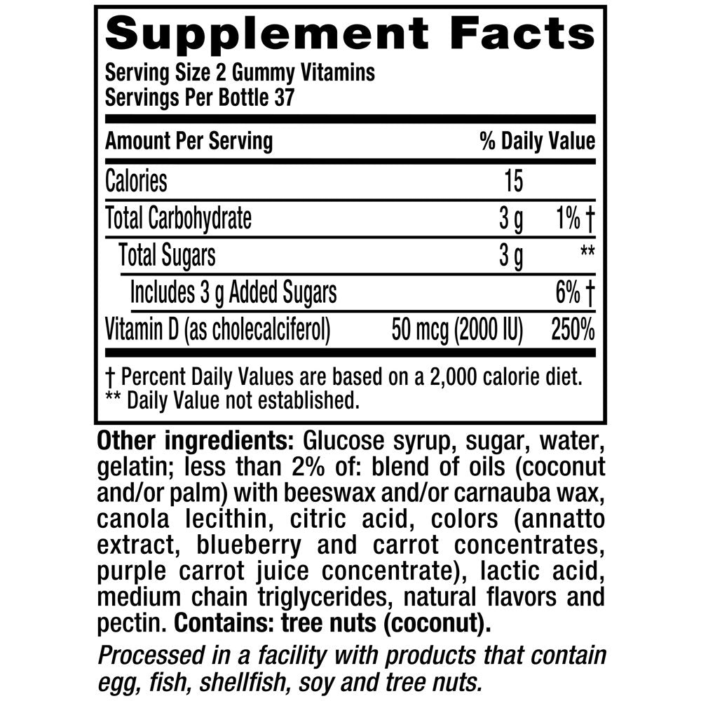 Vitafusion Vitamin D3 Gummy Vitamins, 75Ct