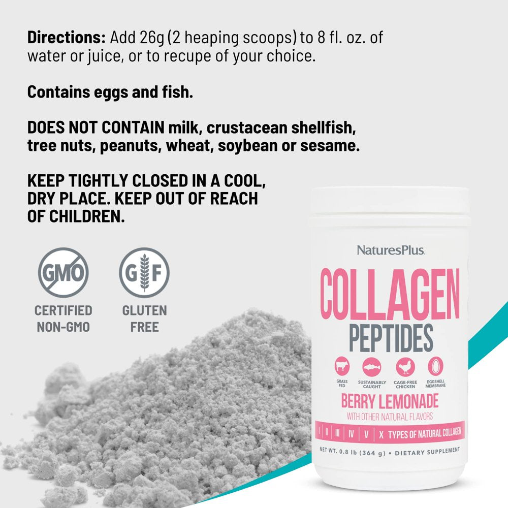 Nature'S plus Berry Lemonade Collagen Peptides 0.8 Oz Powder