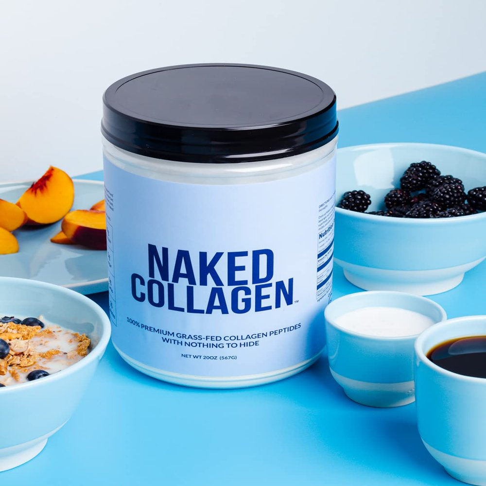 Naked Collagen - Collagen Peptides Protein Powder, 60 Servings Pasture-Raised, Grass-Fed Hydrolyzed Collagen Supplement | Paleo Friendly, Non-Gmo, Keto, Gluten Free | Unflavored 20Oz