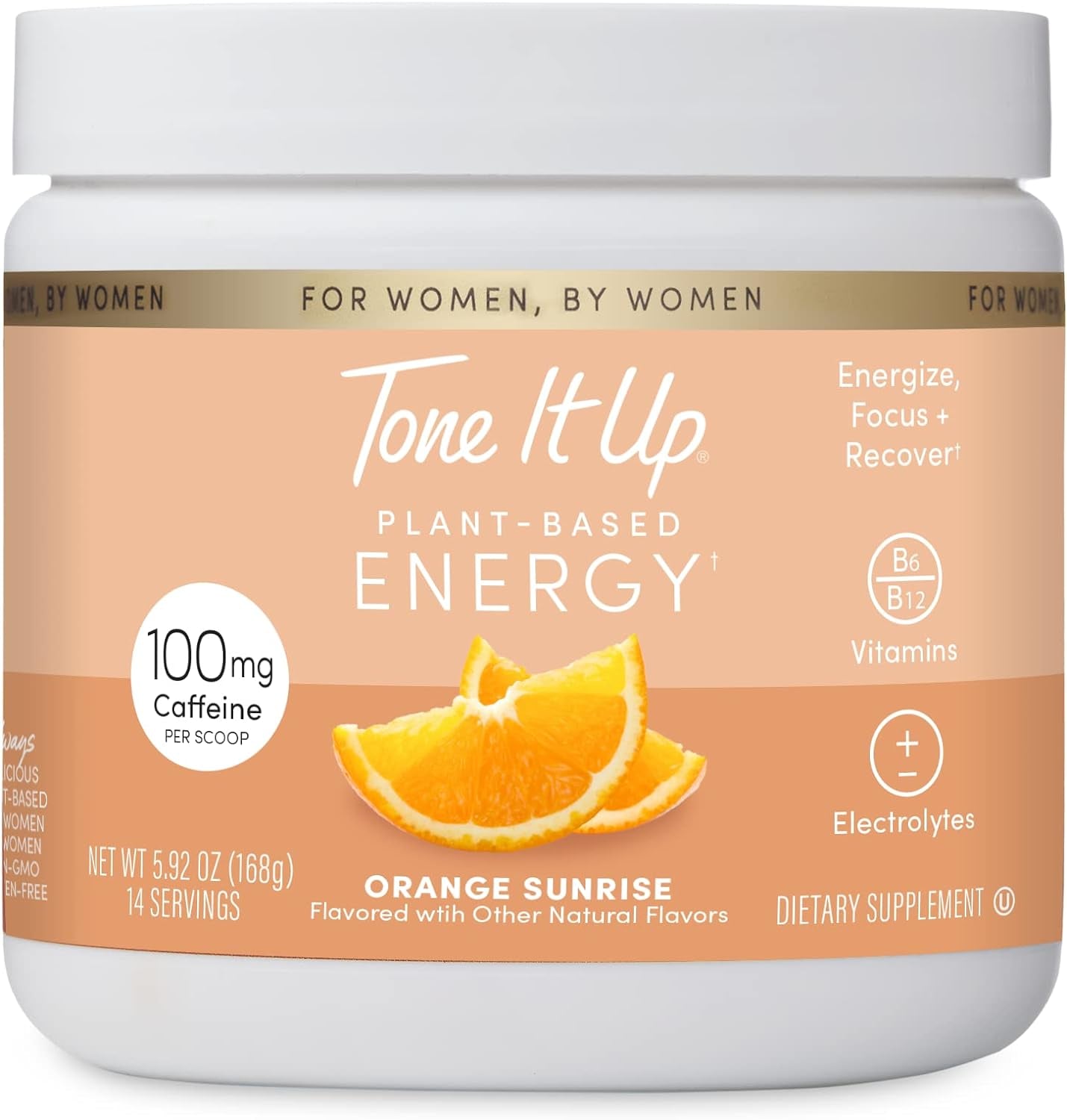 Tone It up Energy Booster I Caffeine and Electrolytes Pre-Workout Powder for Women I Gluten Free, Kosher, Non-Gmo I 14 Servings, 10G of Protein – Orange Sunrise Flavor