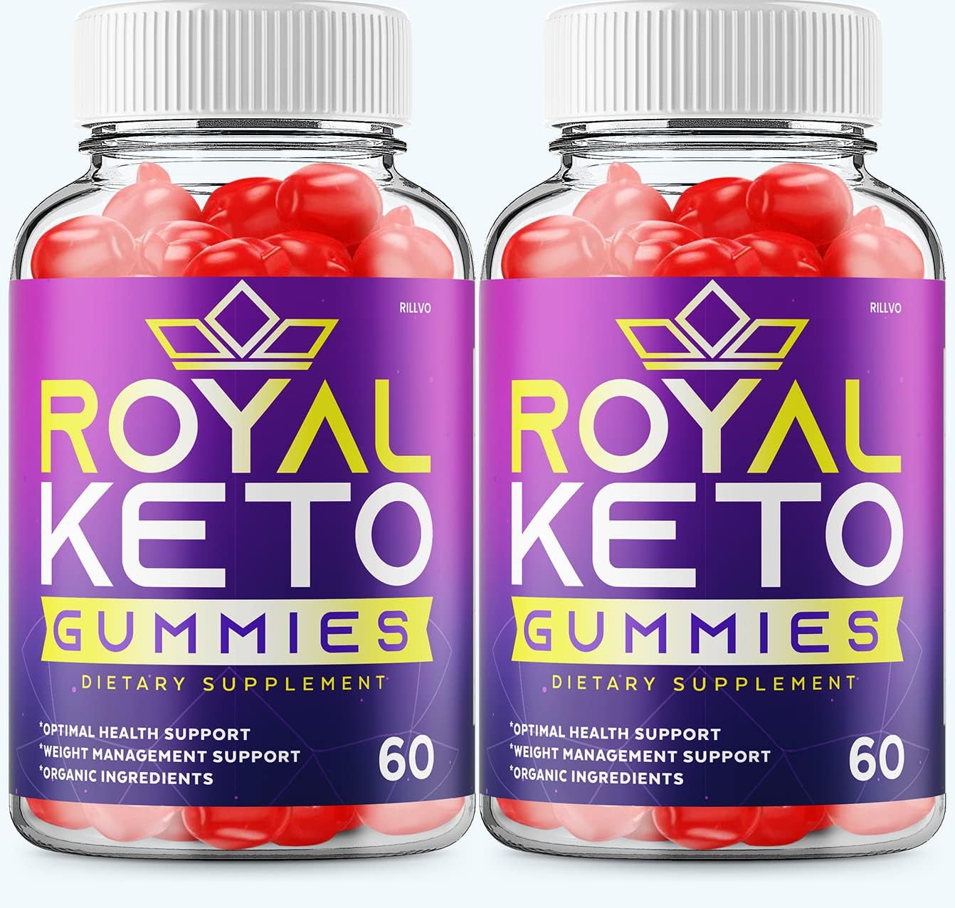 Rillvo (2 Pack) Royal Keto Gummies Advanced Formula Royal Keto ACV Gummies Apple Cider Vinegar (120 Gummies)