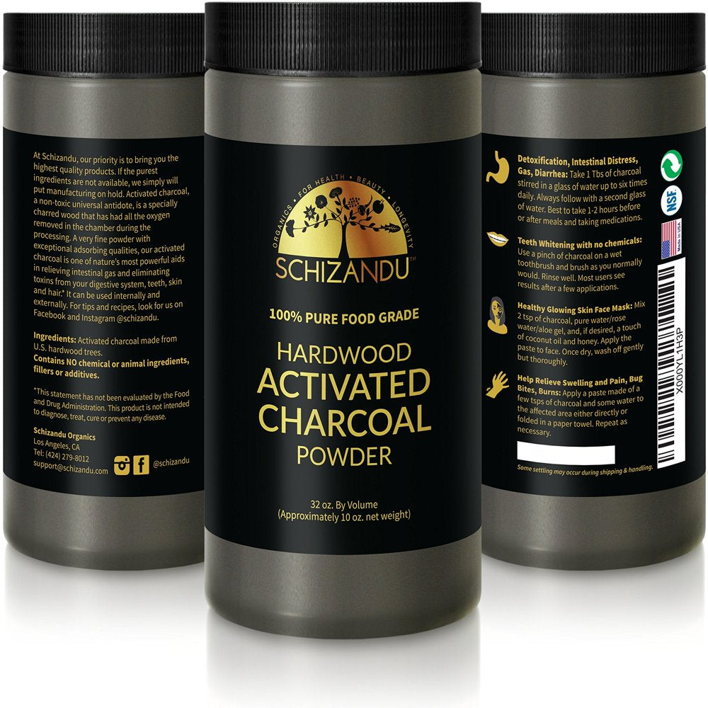 Activated Charcoal Powder, Food Grade Detox, Huge Jar, in Bulk, for Detoxifica..