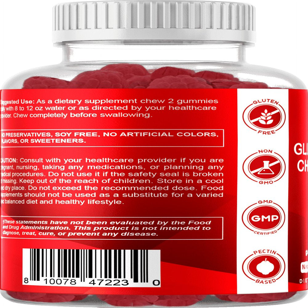 Vitamatic Glucosamine Chondroitin Gummies with MSM & Vitamin E - Joint Support - 60 Pectin Based Gummies