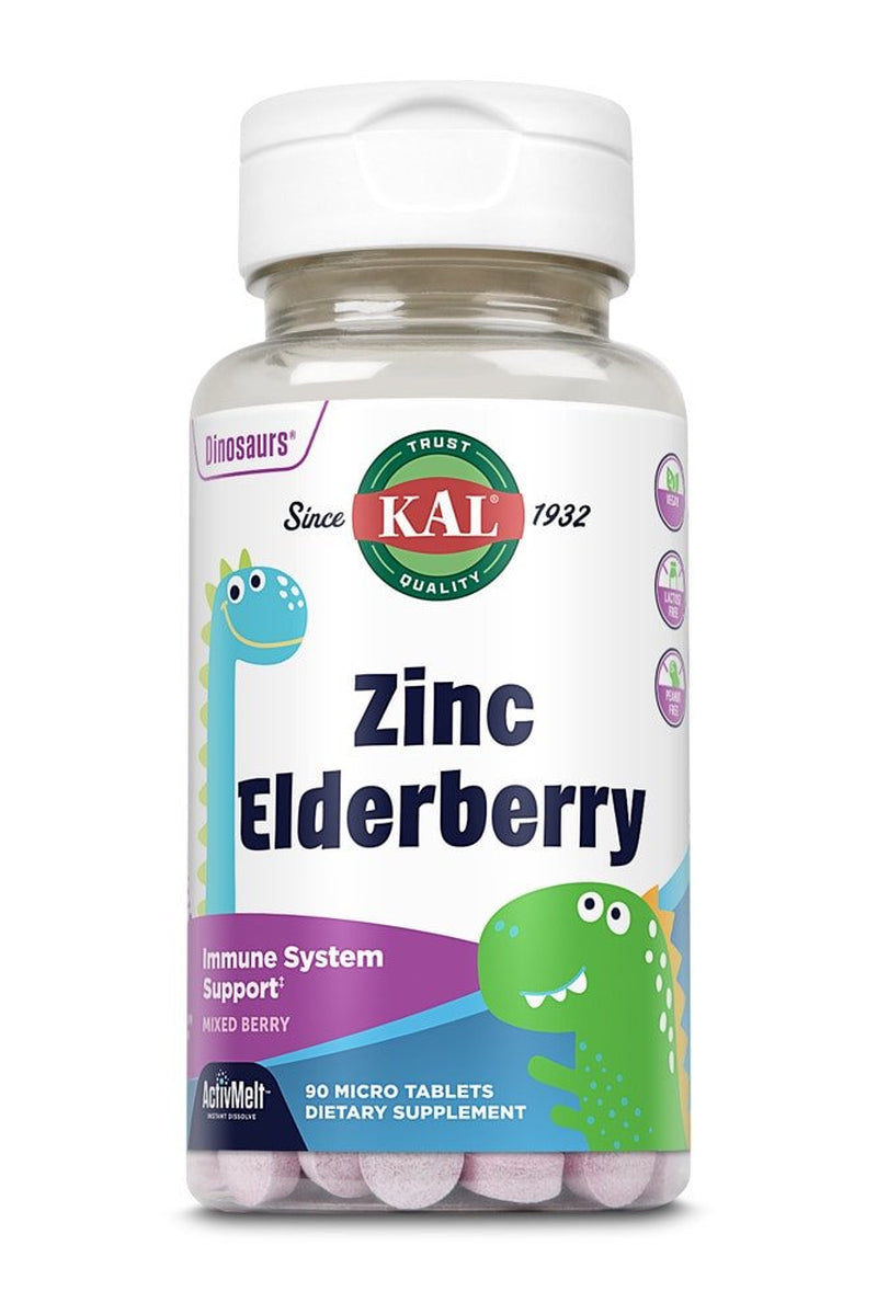 KAL Dinosaurs Zinc Elderberry Activmelt Mixed Berries -- 90 Microtablets