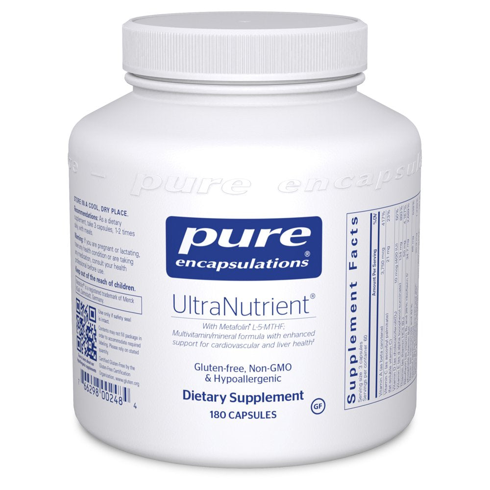 Pure Encapsulations Ultranutrient | Multivitamin Supplement to Support Liver, Cardiovascular Health, and Antioxidants* | 180 Capsules