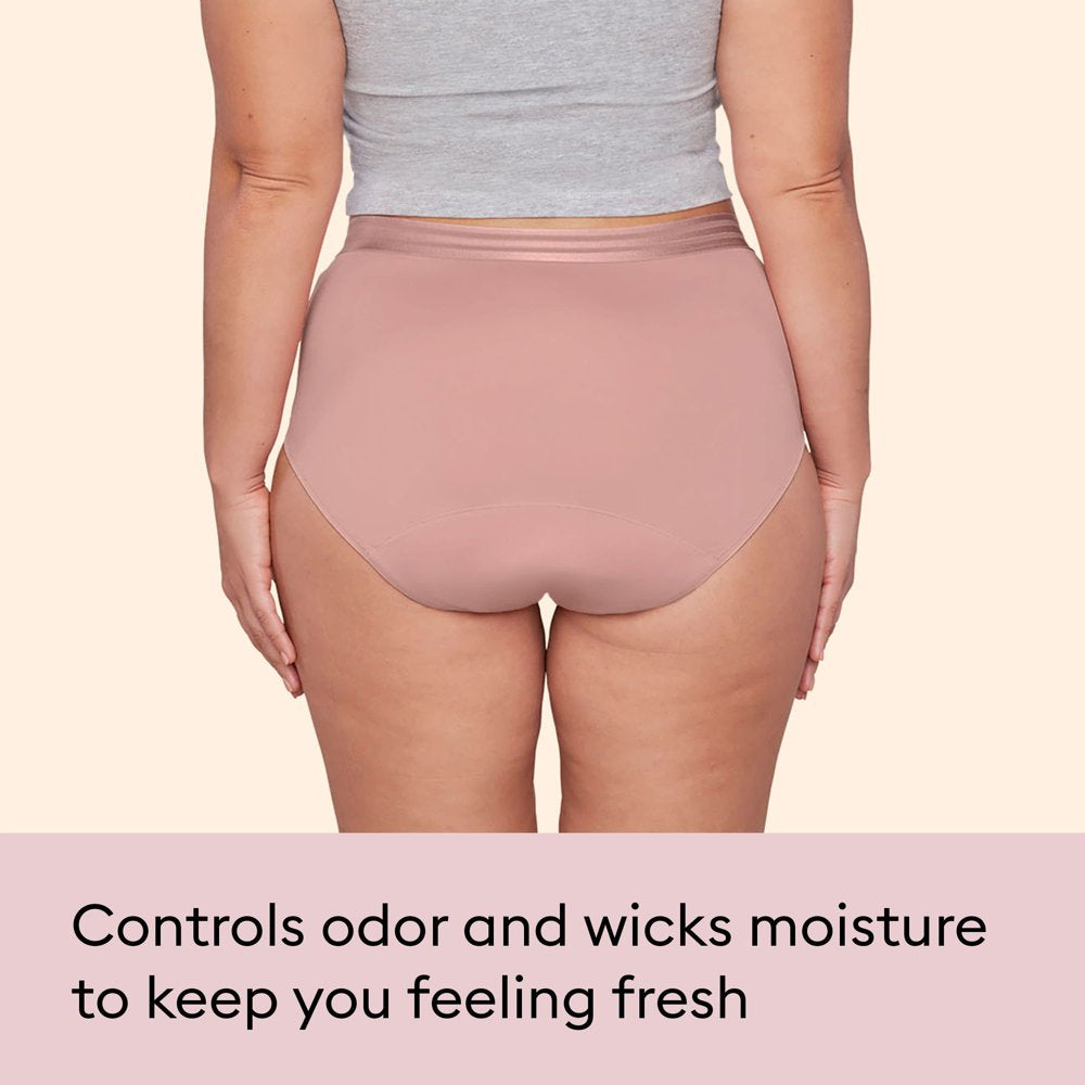 Thinx for All Leaks Light Absorbency Hi-Waist Bladder Leak Underwear, Extra Large, Desert Rose