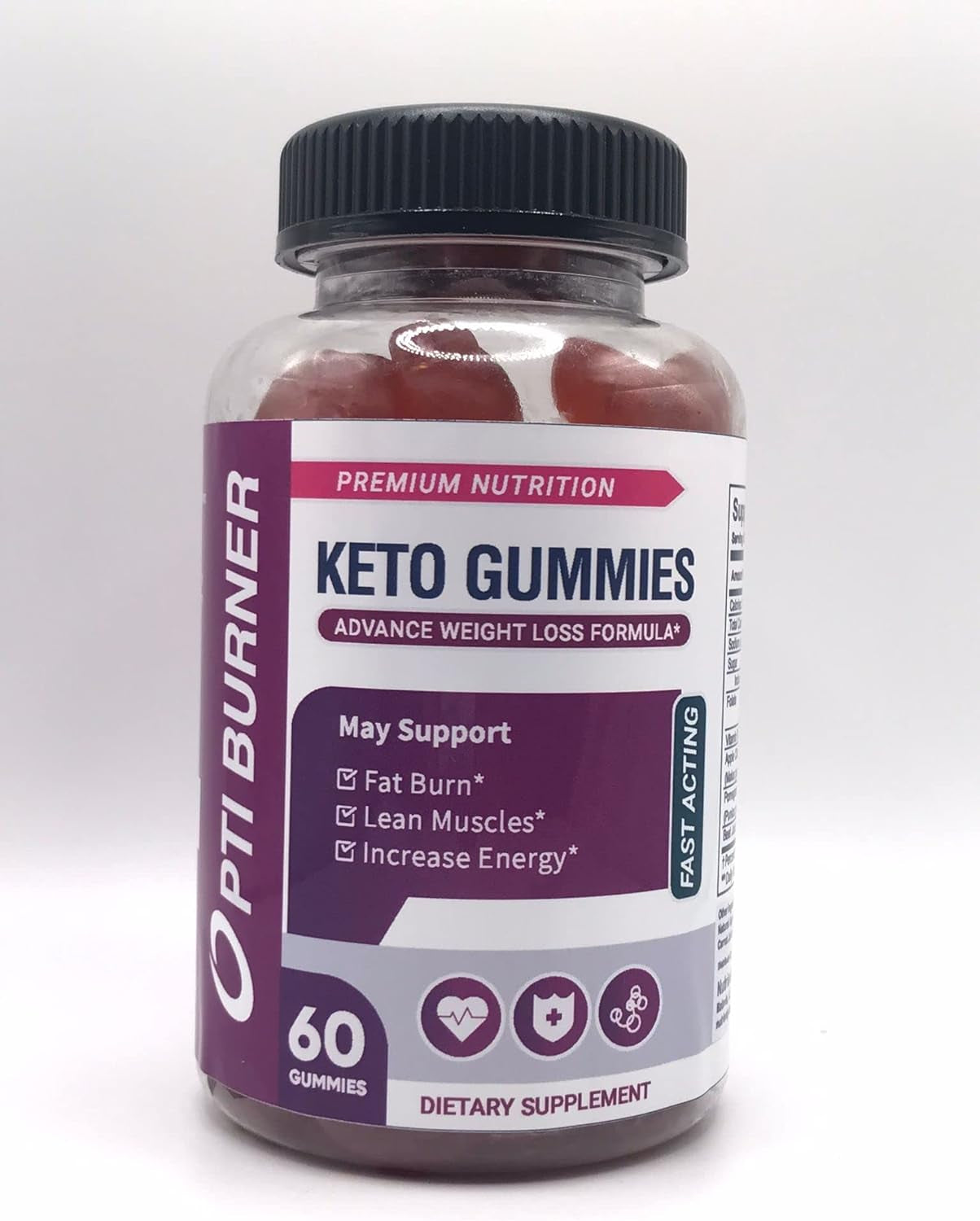 Zonata Optiburner Keto Gummies, Opti Burner ACV Gummies, 120 Gummies (Pack of 2)