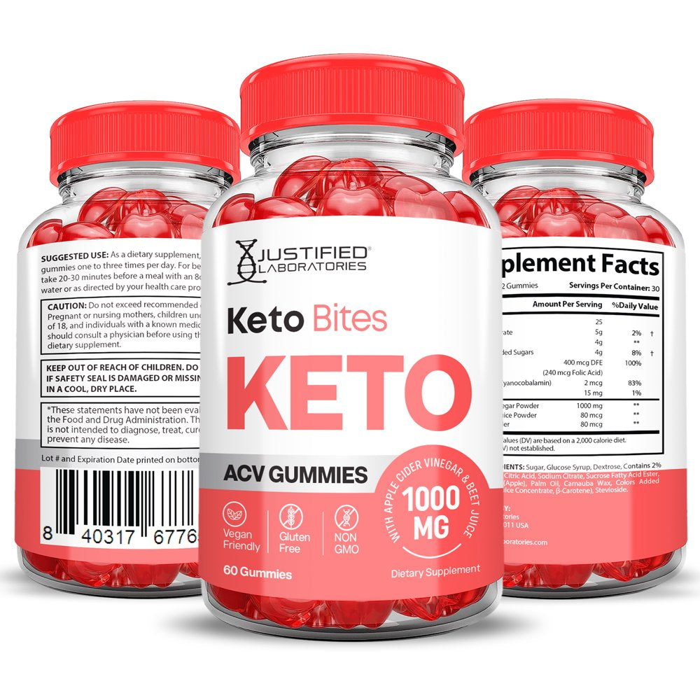 (5 Pack) Keto Bites ACV Gummies 1000MG Dietary Supplement 300 Gummys