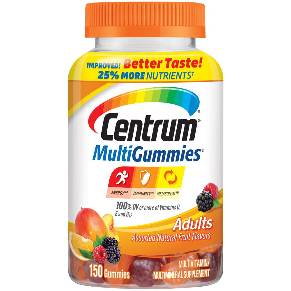 Centrum Multigummies Adult Multivitamin Supplement Gummies, Assorted Fruit, 150 Ct