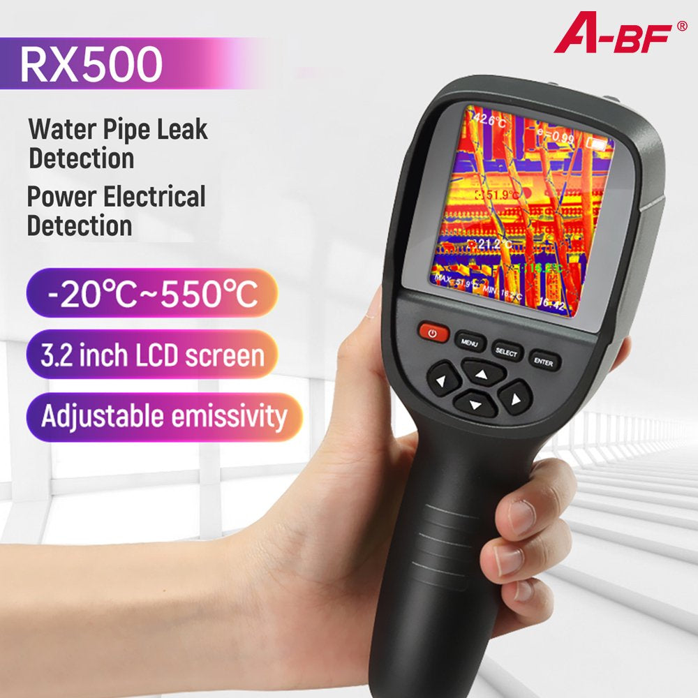 A-BF RX-500 & Hti Ht-H18+Infrared Thermal Imager Handheld Thermometer USB Thermal Imaging Camera Floor Pipe IR Tester